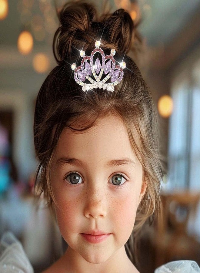 يان مشط تاج صغير من يان، لون بنفسجي، مشط شعر على شكل تاج أميرة للبنات (بنفسجي) - Image 2